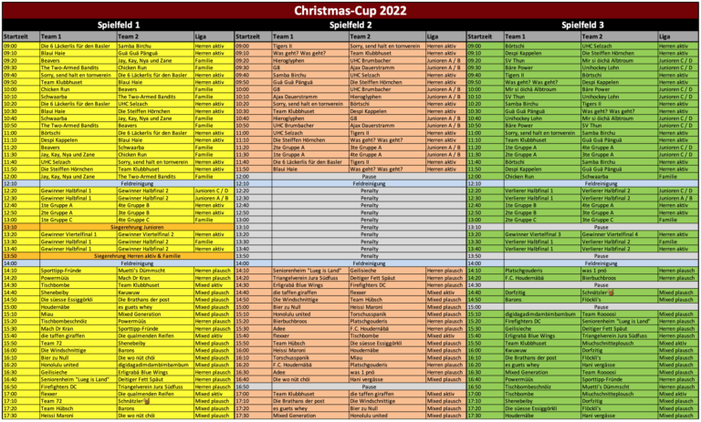 Spielplan ist online!